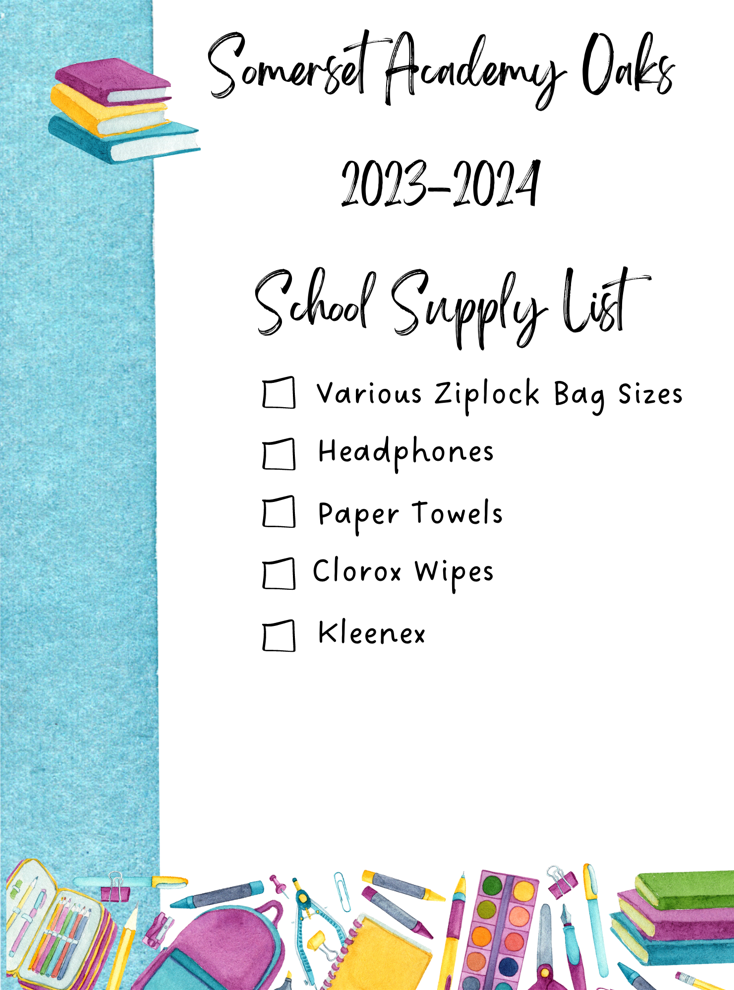 School Supply List 23-24